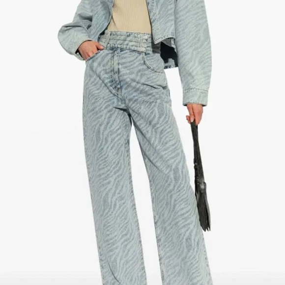 IRO Light Blue Zebra Print Jeans - Picture 10 of 14